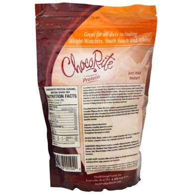 Протеїновий порошок Choco-Rite, Карамель Мокко Чистий Wt, HealthSmart Foods, Inc, 418 г