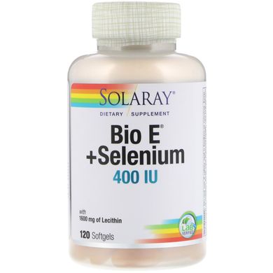 Витамин Е с селеном, Bio E + Selenium, Solaray, 400 МЕ, 120 капсул купить в Киеве и Украине