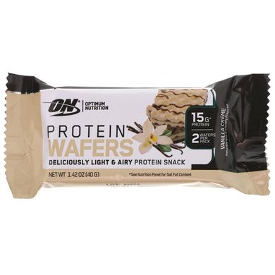 Протеїнові вафлі ванільний крем Optimum Nutrition (Protein Wafers Vanilla Creme) 9 шт. по 40 г