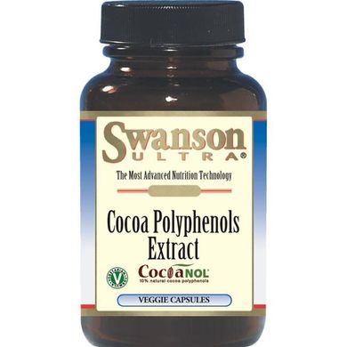 Экстракт полифенолов какао, Cocoa Polyphenols Extract, Swanson, 700 мг 30 капсул купить в Киеве и Украине