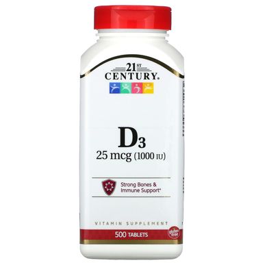 Вітамін Д3 21st Century (Vitamin D3) 1000 МО 500 таблеток