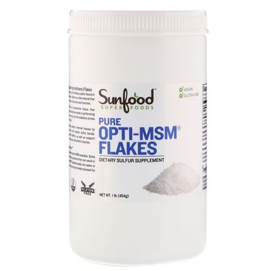 Очищені пластівці Opti-MSM, Sunfood, 1 фунт (454 г)