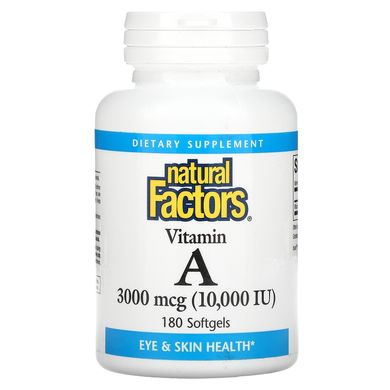 Витамин A Natural Factors (Vitamin A) 10000 МЕ 180 капсул купить в Киеве и Украине