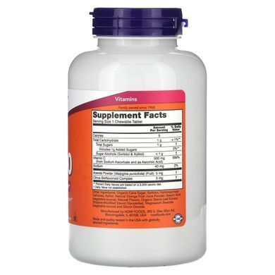 Vitamin C with Orange Juice Flavor Now Foods (Vitamin C-500 Chewable) 100 Chewable Tablets