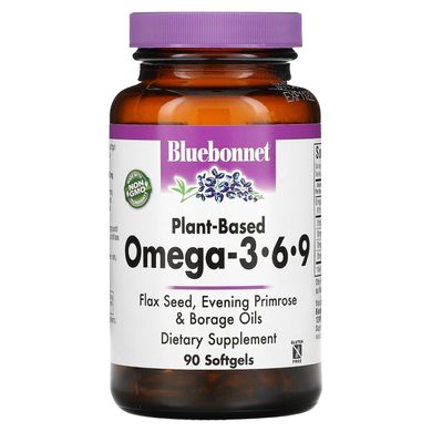 Рослинні омега 3-6-9 Bluebonnet Nutrition (Plant-Based Omega-3-6-9) 90 капсул