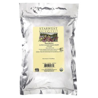 Органічний порошок кори іржавого в'яза, Starwest Botanicals, 1 фунт (453,6 г)