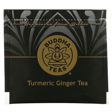 Buddha Teas, Органічний трав'яний чай, турмериновий імбир, 18 чайних пакетиків, 1,27 унції (36 г)