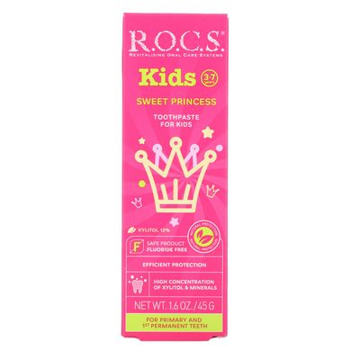 Дитяча зубна паста, Kids, Sweet Princess Toothpaste, R.O.C.S., 3-7 років, 1,6 унції (45 г)