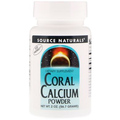 Коралловый кальций, порошок, Coral Calcium Powder, Source Naturals, 2 унции (56,7 г) купить в Киеве и Украине