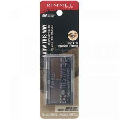 Набор для моделирования бровей Brow This Way, 003 темно-коричневая палитра, Rimmel London, 1 шт купить в Киеве и Украине