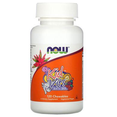 Вітаміни для дітей зі смаком ягід Now Foods (Kid Vits) 120 жувальних таблеток