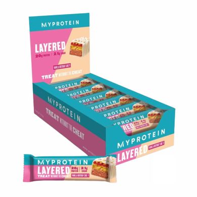 Багатошарові батончики з смаком вінільного торта Myprotein (Retail Layered Bar) 12 шт по 60 г