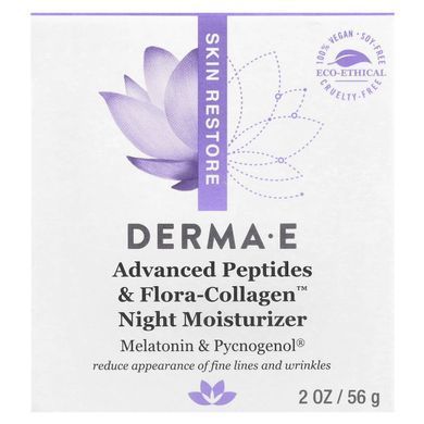 Derma E, Ночное увлажняющее средство с пептидами и коллагеном с улучшенными свойствами, 56 г (2 унции) купить в Киеве и Украине