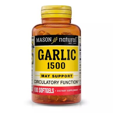 Чесночное масло Mason Natural (Garlic Oil) 100 гелевых капсул купить в Киеве и Украине
