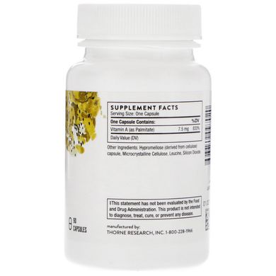 Вітамін A Thorne Research (Vitamin A) 25000МЕ 90 капсул