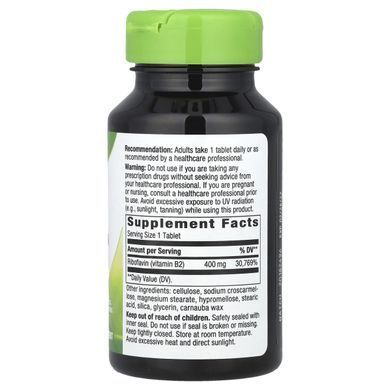 Riboflavin, vitamin B2, energy production, Enzymatic Therapy, 400 mg, 30 tablets