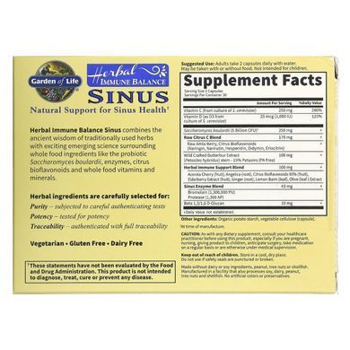 Garden of Life Immune Balance Sinus Complex 60 Vegetable Capsules