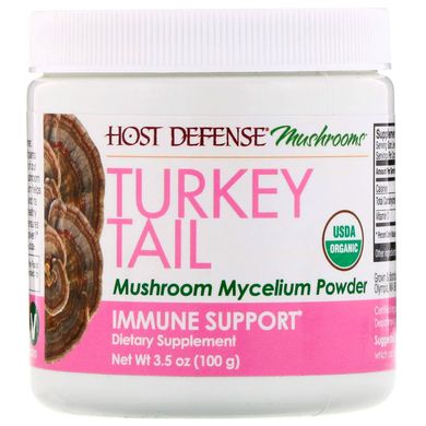 Порошок грибного міцелію, імунна підтримка, Host Defense, Turkey Tail Mushroom Powder, Supports Immune Health, Fungi Perfecti, 100 г