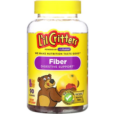 Клетчатка для детей поддержка пищеварения фруктовый вкус L'il Critters (Fiber Digestive Support) 90 жевательных таблеток купить в Киеве и Украине