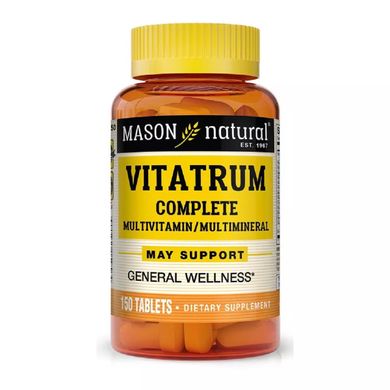 Комплекс мультивітамінів і мінералів Mason Natural (Vitatrum Complete Multivitamin & Multimineral) 150 таблеток