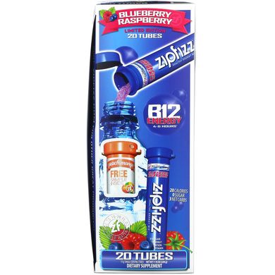Zipfizz, Смесь здоровой энергии с витамином B12, черника и малина, 20 тюбиков по 0,39 унции (11 г) каждая купить в Киеве и Украине