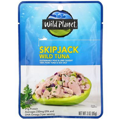 Дикий тунець, Skipjack Wild Tuna, Wild Planet, 85 г