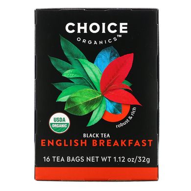 Чорний чай "Англійський сніданок" органік Choice Organic Teas (Black Tea) 16 штук 32 г
