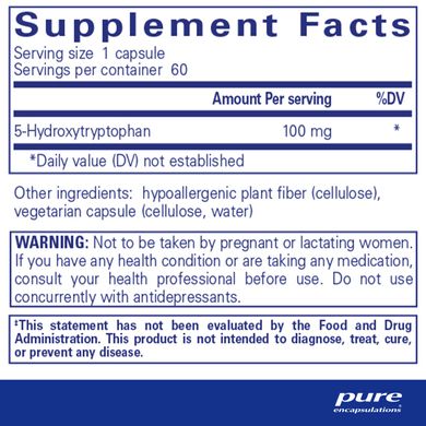Гідрокситриптофан Pure Encapsulations (5-HTP Hydroxytryptophan) 100 мг 60 капсул