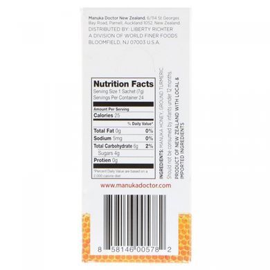 Manuka honey 20+ with turmeric Manuka Doctor (Manuka Honey) 24 packets of 7 g