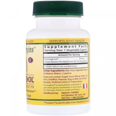 Pycnogenol Healthy Origins 30 mg 60 capsules