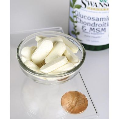 Глюкозамин хондроитин и МСМ высокой силы Swanson (Glucosamine Chondroitin MSM Highest Strength) 120 таблеток купить в Киеве и Украине