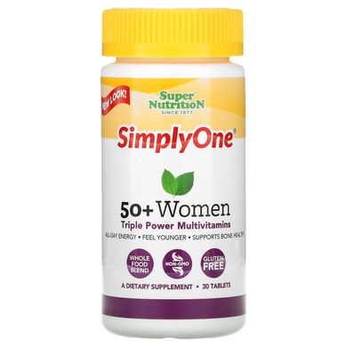 Мультивітаміни для жінок старше 50 Super Nutrition (50+ Women Triple Power Multivitamins) 30 таблеток