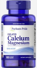 Кальцій Магній хелатований, Calcium Magnesium Chelated, Puritan's Pride, 500 мг / 250 мг, 100 таблеток