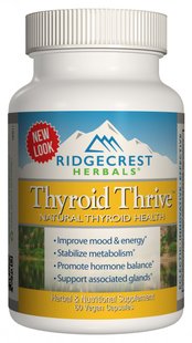 Комплекс для поддержки щитовидной железы, Thyroid Thrive, RidgeCrest Herbals, 60 гелевых капсул купить в Киеве и Украине