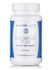 Комплекс витаминов В Klaire Labs (B-Complex Plus) 100 вегетарианских капсул купить в Киеве и Украине