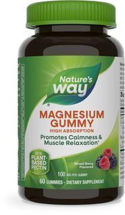 Магний цитрат со вкусом ягод Nature's Way (Magnesium Gummy)100 мг 60 жевательных конфет купить в Киеве и Украине