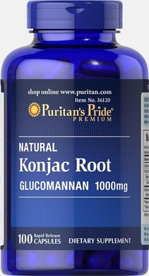 Глюкоманнан, Konjac Root Glucomannan, Puritan's Pride, 1000 мг, 100 капсул