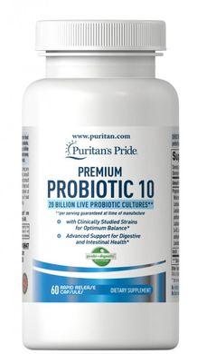 Премиум Пробиотик 10, Premium Probiotic 10, Puritan's Pride, 60 капсул купить в Киеве и Украине