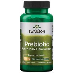 Пробіотик для дружньої флори підтримки, Prebiotic for Friendly Flora Support, Swanson, 375 мг, 60 капсул