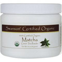 100% сертифікований органічний зелений чай матча, 100% Certified Organic Matcha Green Tea, Swanson, 50 г