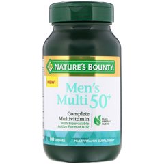 Мультивитаминный комплекс для мужчин 50+ Nature's Bounty (Men's Multivitamin) 80 таблеток купить в Киеве и Украине