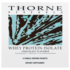 Изолят сывороточного белка, со вкусом шоколада, Thorne Research, 12 пакетиков, 29,2 г каждый купить в Киеве и Украине