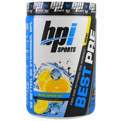 Кращий засіб перед тренуванням, бета-гидроксибутират кетон і енергетична формула, синій лимонний лід, BPI Sports, 11,11 унцій (315 г)