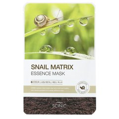 Маска з есенцією, Snail Matrix Essence Mask, Scinic, 1 лист, 0,67 рідких унцій (20 мл)