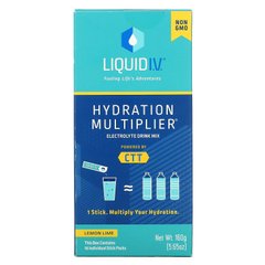 Liquid IV, Hydration Multiplier, суміш для напоїв з електролітом, лимонний лайм, 10 індивідуальних упаковок у стиках, по 0,56 унції (16 г) кожна