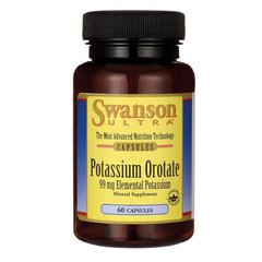 Калій Оротат Swanson (Potassium Orotate) 99 мг 60 капсул