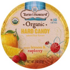 Органічні, тверді цукерки Meyer, лимон і малина, Torie,Howard, 2 унц (57 г)