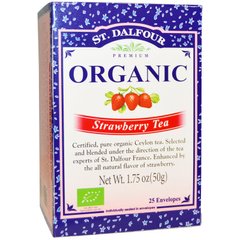 Organic, клубничный чай, St. Dalfour, 25 чайных пакетиков, 1.75 унции (50 г) купить в Киеве и Украине