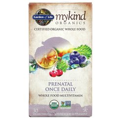 Garden of Life, MyKind Organics, пренатальные мультивитамины, одна таблетка в день, 30 веганских таблеток купить в Киеве и Украине