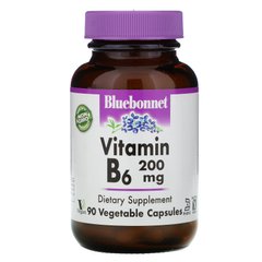 Витамин B6 Bluebonnet Nutrition (Vitamin B6) 200 мг 90 капсул купить в Киеве и Украине